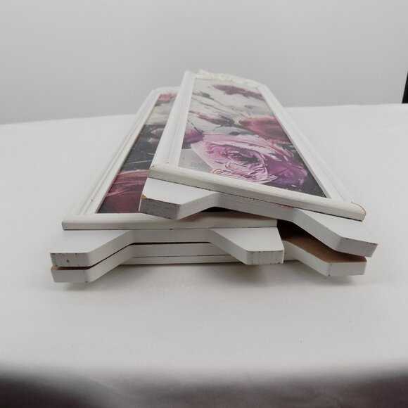 Floral Folding Screen Roses Ashland Fall Blush Romance Hinged 18.75" Tall New - Picture 6 of 8